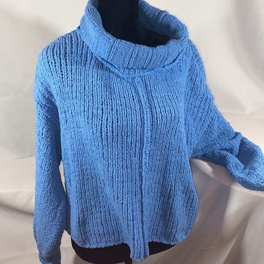 Free People Be Yours Cowl Sweater Sea Blue
